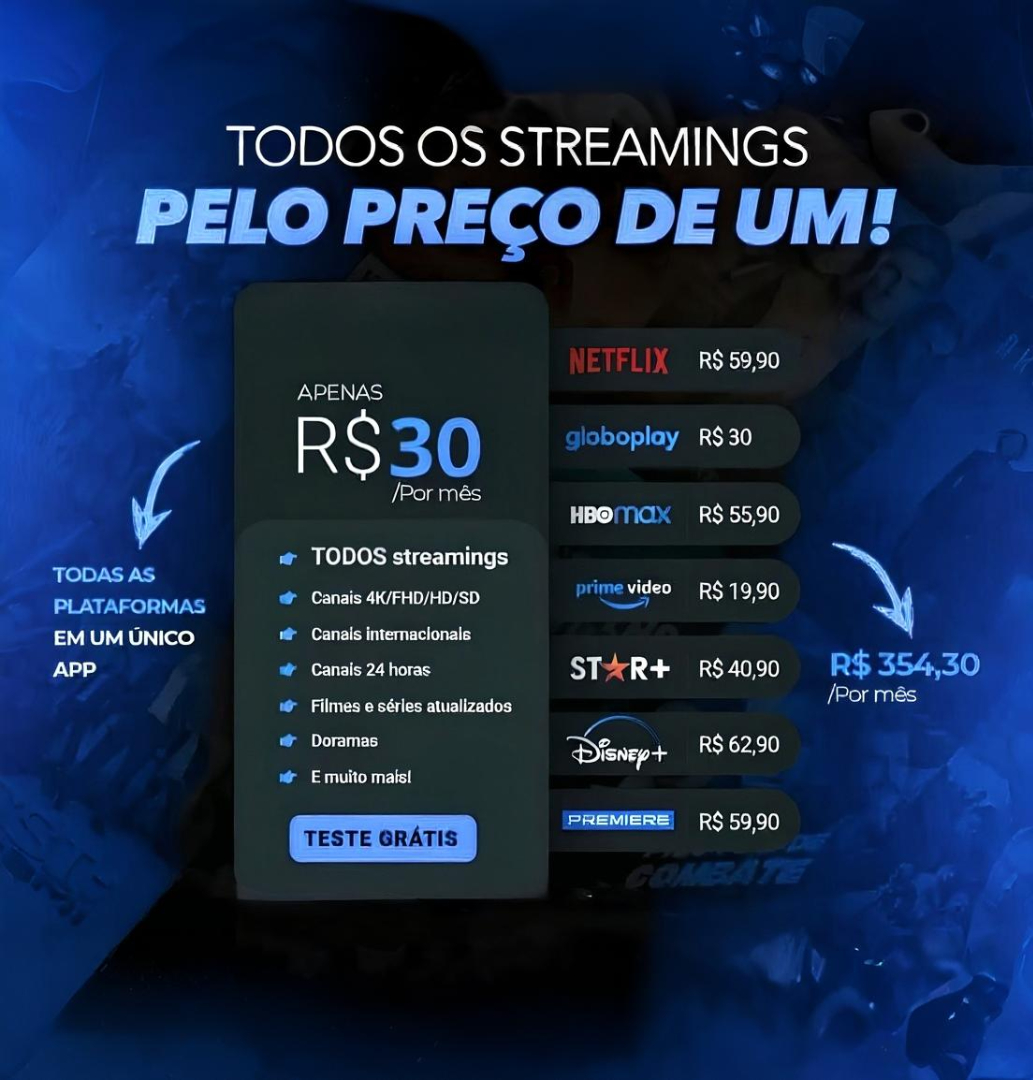 Comparação de preços com outros streamings
